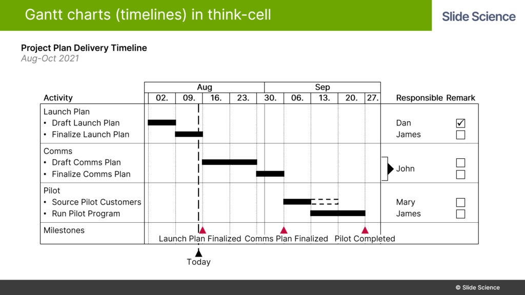 Adding A Remarks Column to Gantt Charts in Think-Cell