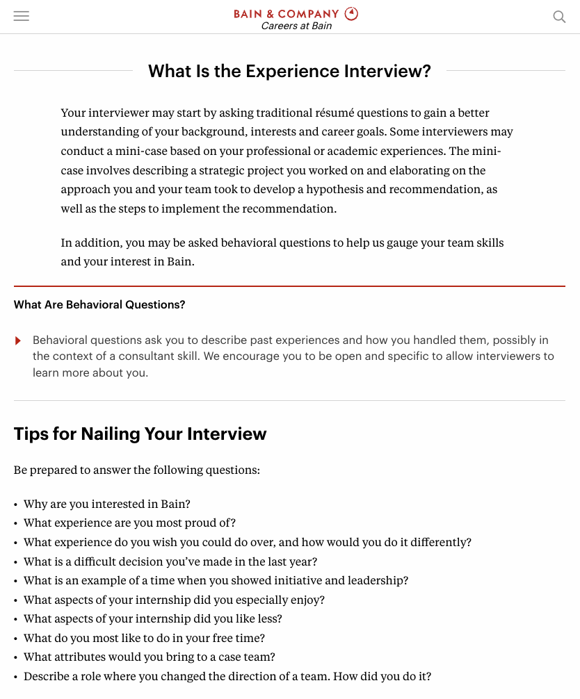 Bain ADvantage Interview Tips