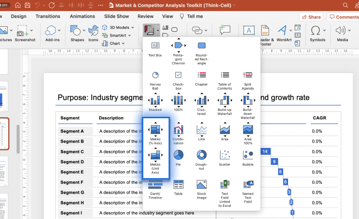 Think-Cell Charts List (Mekko Charts)