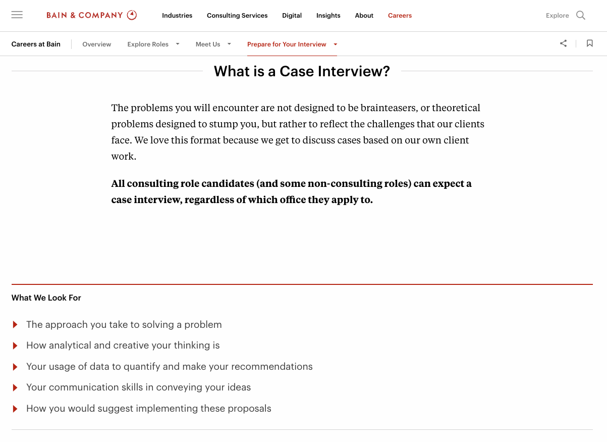 Bain Case Interview Tips