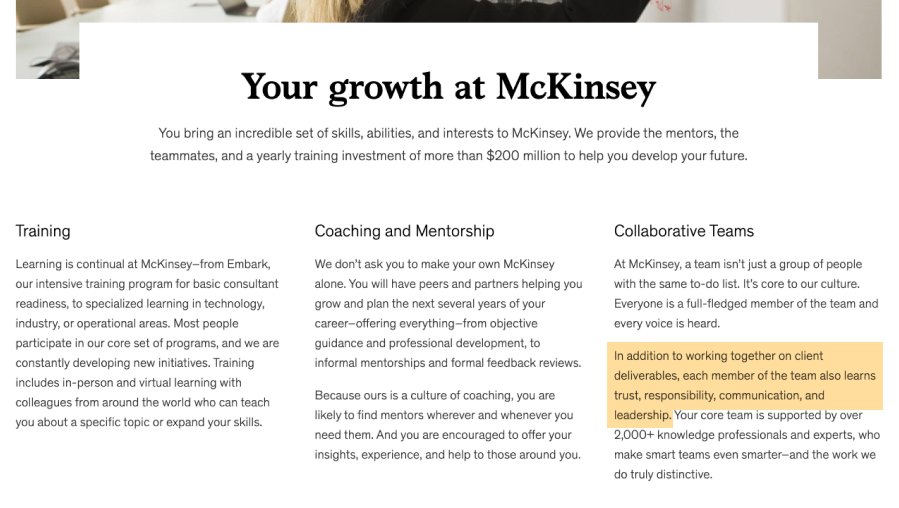 consulting cover letter mckinsey